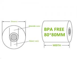 50 g 80 * 80 mm BPAフリーレシート用紙